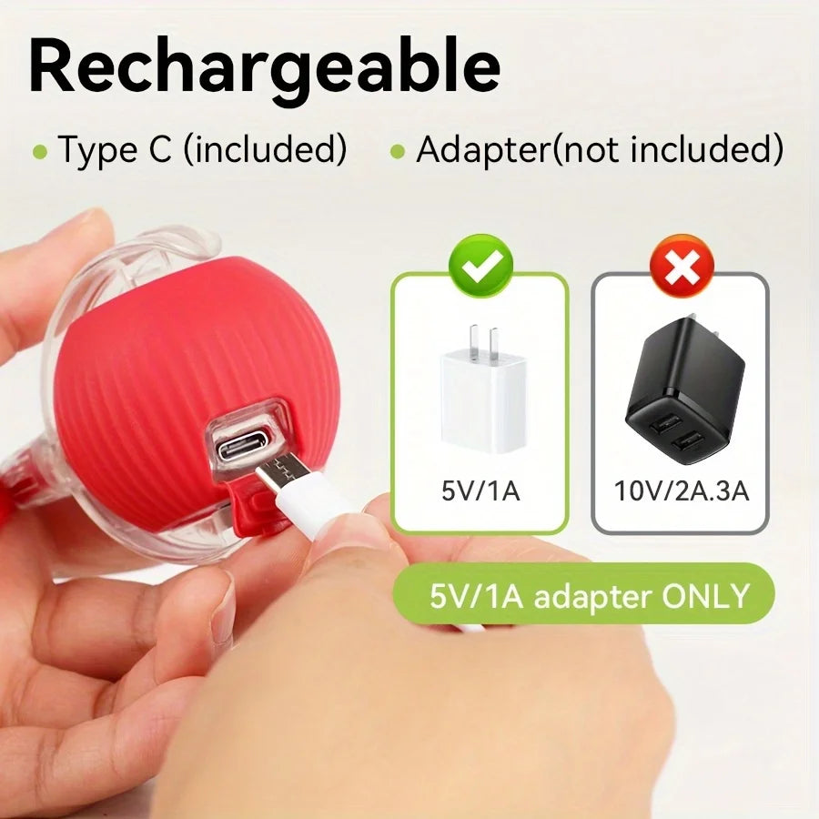 Cat Interactive Ball Toy, Automatic Rolling Ball with Tail, Rechargeable Smart Pet Interactive Toy, Intelligent Mouse for Cat